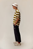 T-shirt Yoko Pachinko - Striped Heart - Kaki - YOKO SHOP