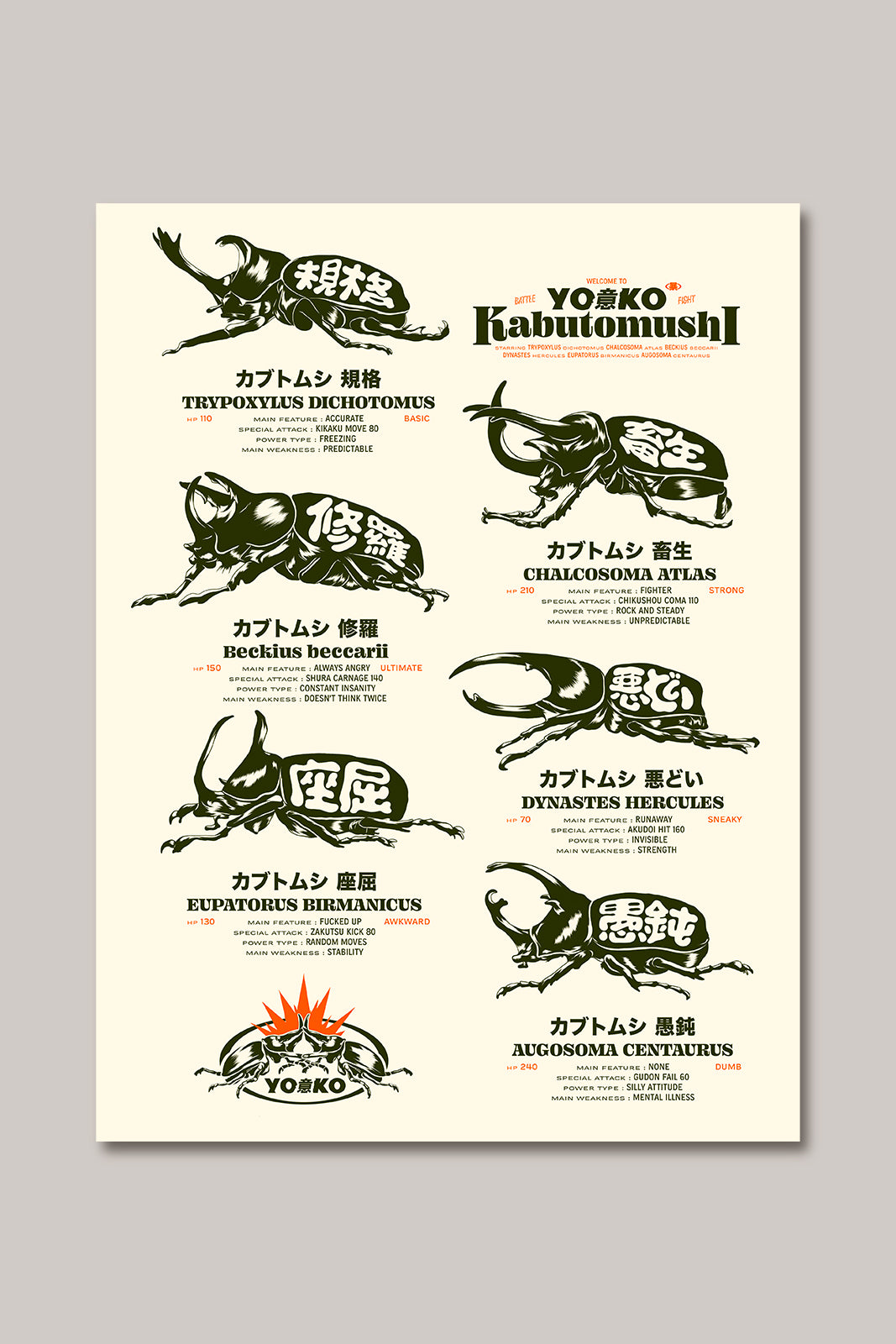Affiche Kabutomushi - YOKO SHOP