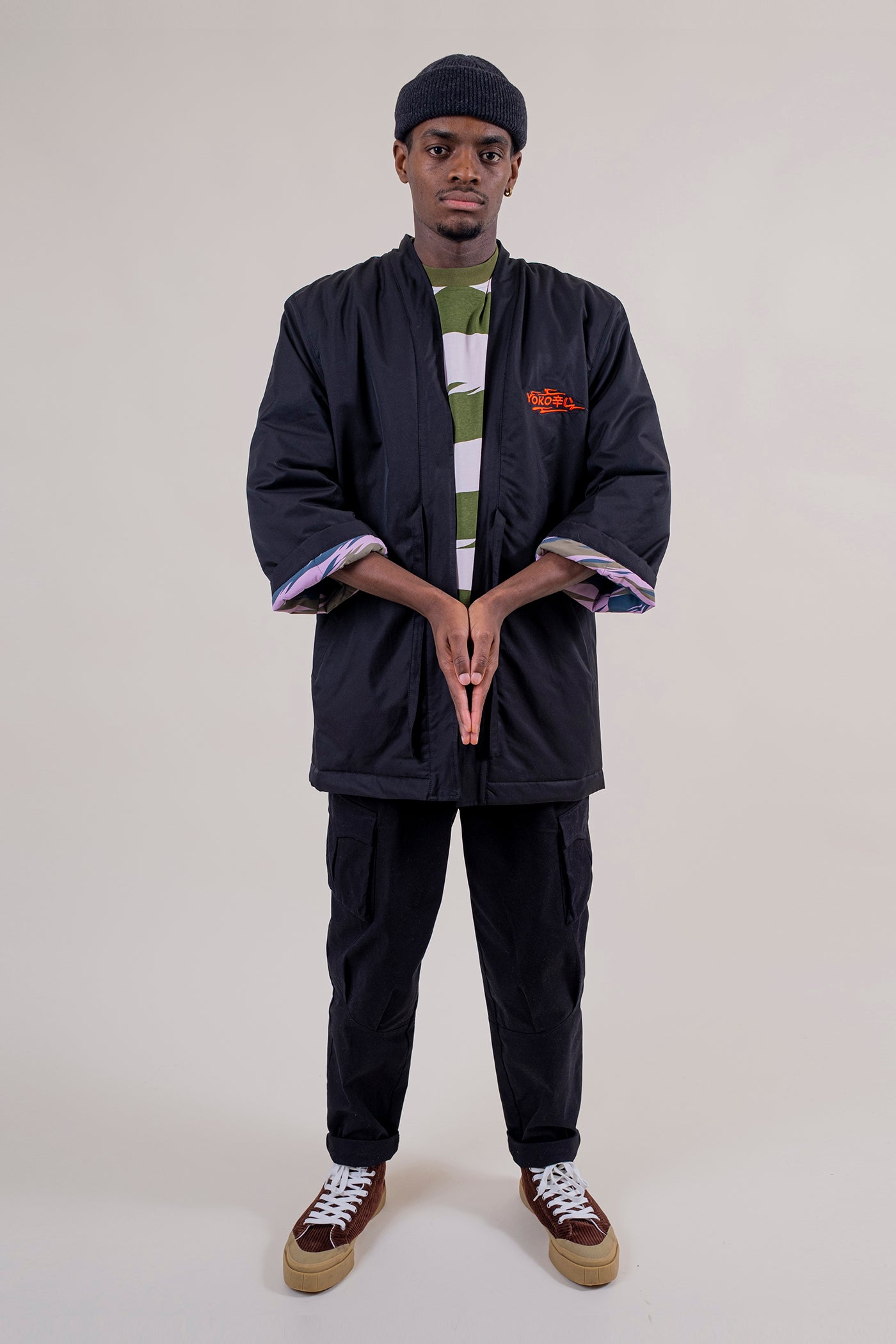 Kimono Matelassé Smoking Bosozoku - Noir - YOKO SHOP
