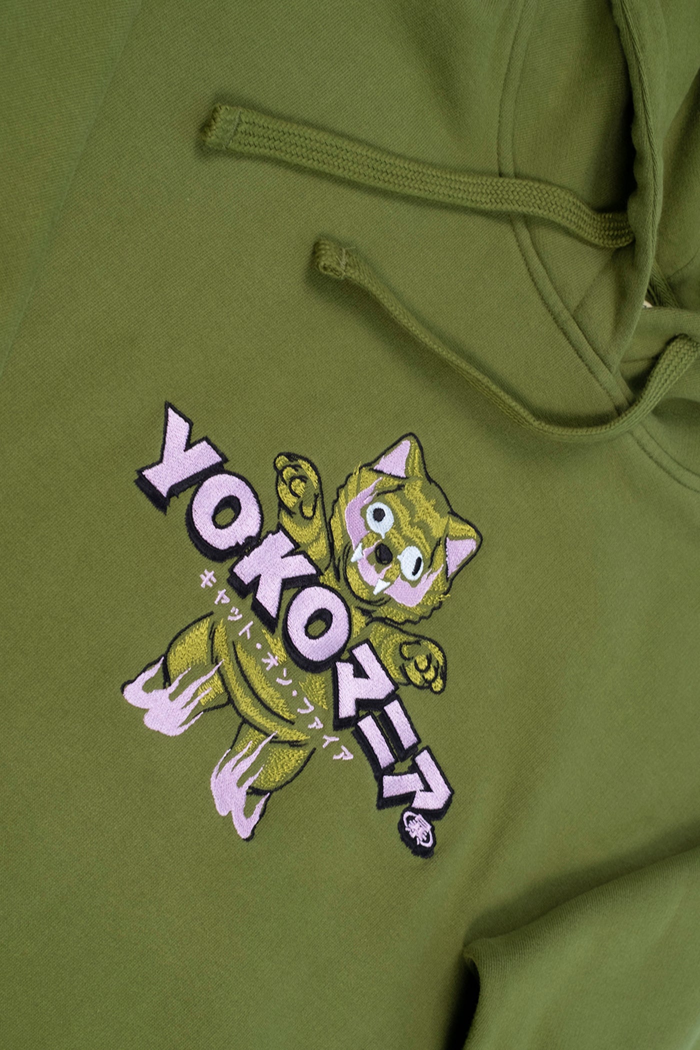 Hoodie Cat On Fire - Vert - YOKO SHOP